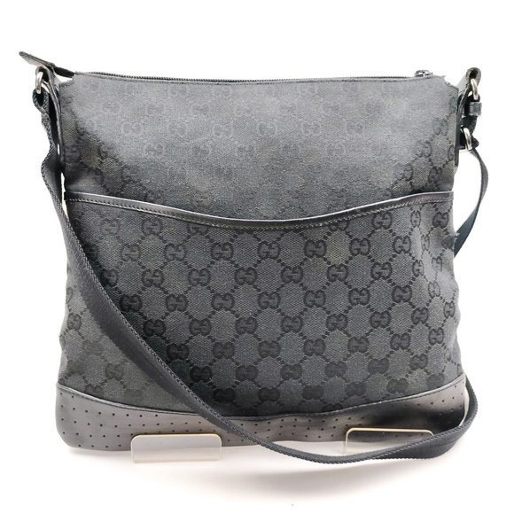 Gucci Bags 0 Authentic Gucci Black Canvas Crossbody Bag 0395 Poshmark